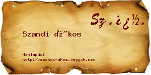 Szandi Ákos névjegykártya